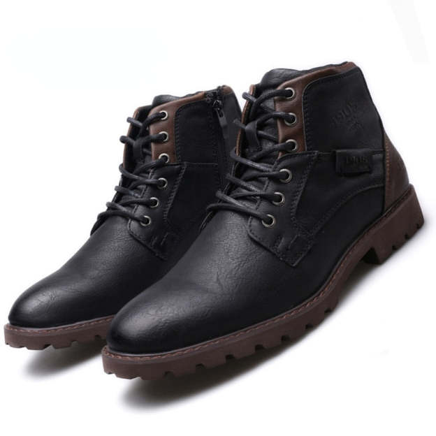 Genuine Leather Men's Boots Ankle Boots Plus Size High Top shoes Outdoor Work Casual Shoes Motorcycle Military Combat Boots