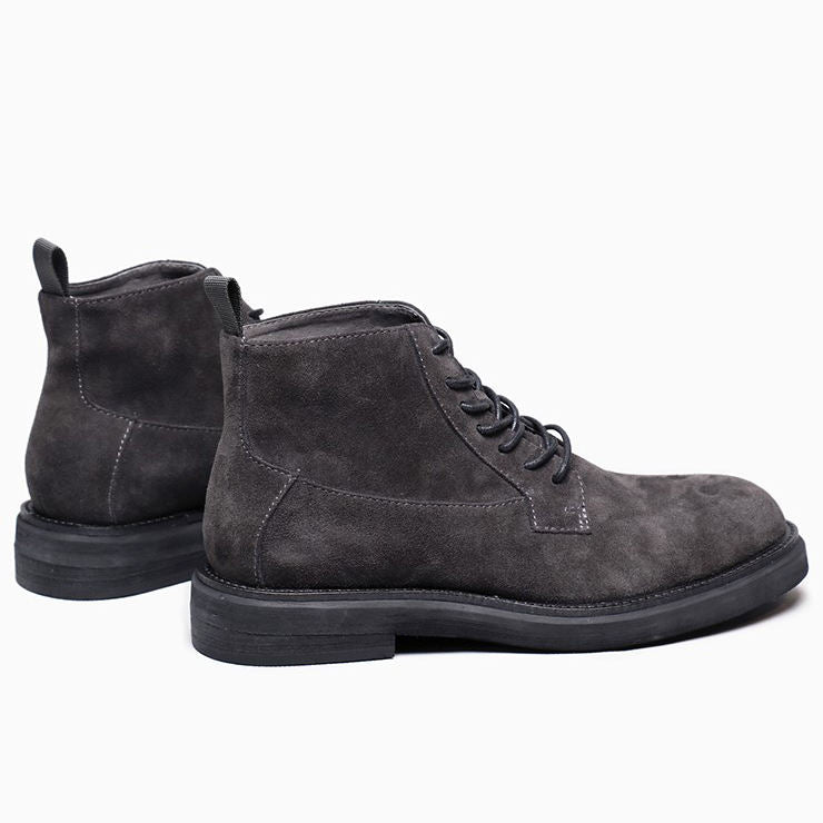 Suede Lace-Up Flat Casual Boots Ankle Boots for Men