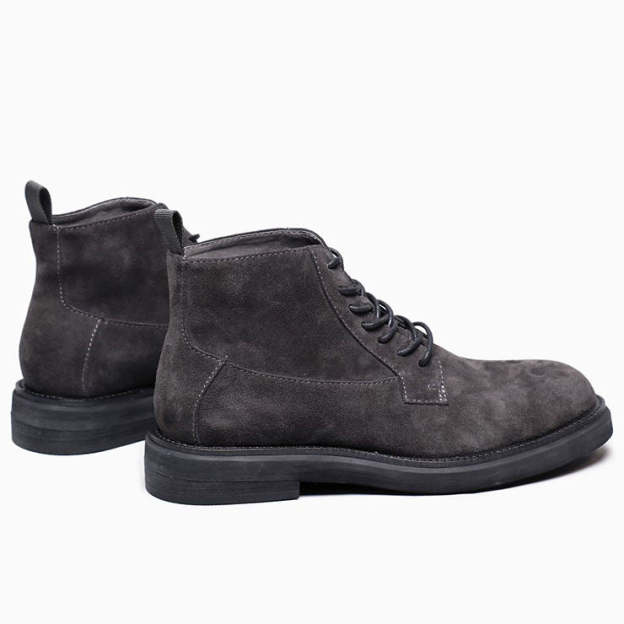 Suede Lace-Up Flat Casual Boots Ankle Boots for Men