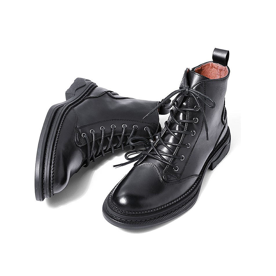 American British Style Classic Cowhide Leather Handmade Men Work Boots Breathable Leather for Men Retro Knight Boots