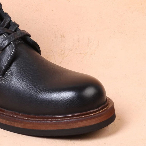 Hand Made Men Genuine Leather Motorcycle Cool Boots Casual Ankle Leather Brown Black Boots for Men