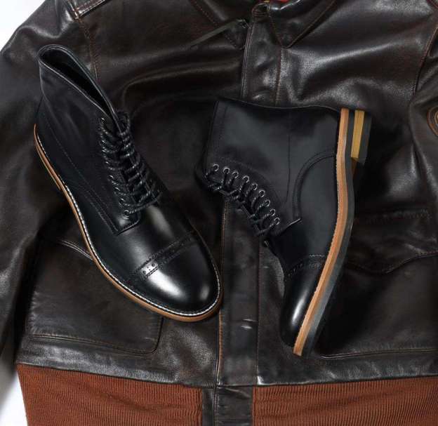 OEM Good Quality Black Mens Shoes Cow Leather Laceup Boot Martin Boots for Men