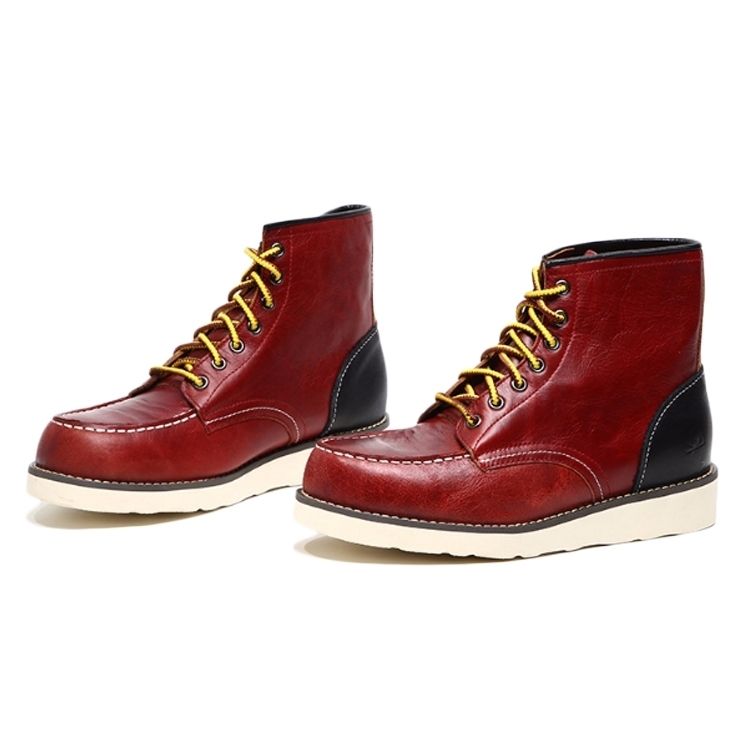 OEM Supplied Black Red Business Affairs Casual Business Boot Shoes Men Leather Boots