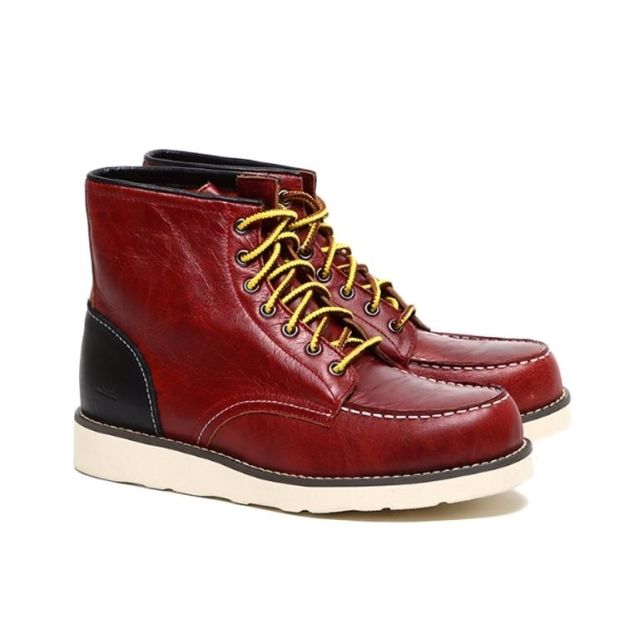 OEM Supplied Black Red Business Affairs Casual Business Boot Shoes Men Leather Boots