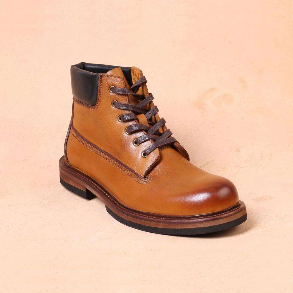 Hand Made Men Genuine Leather Motorcycle Cool Boots Casual Ankle Leather Brown Black Boots for Men