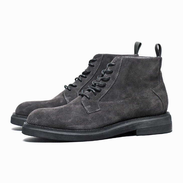 Suede Lace-Up Flat Casual Boots Ankle Boots for Men