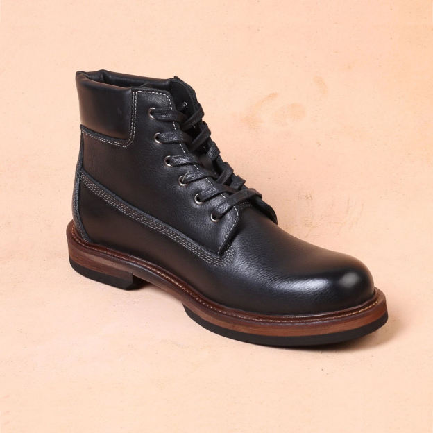 Hand Made Men Genuine Leather Motorcycle Cool Boots Casual Ankle Leather Brown Black Boots for Men