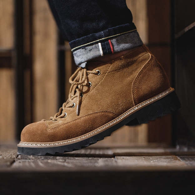 Maden High Quality Genuine Leather Men Shoes Spring Winter Casual Ankle Boots Outdoor Work Snow Boots Lace-Up Classic Shoes