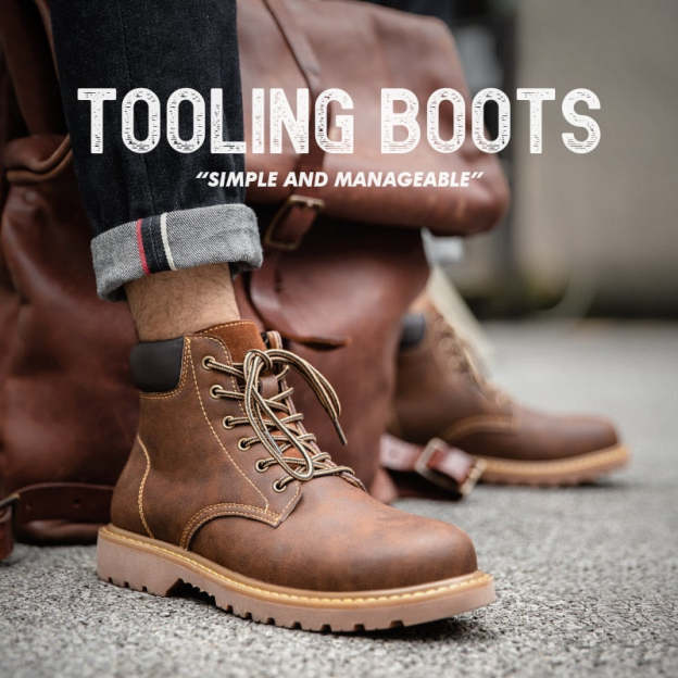 Maden Men Leather Boots Comfortable Winter Warm Shoes Male Motorcycle Men Ankle Boots Men Oxfords Snow Shoes Men Work Boots Mart