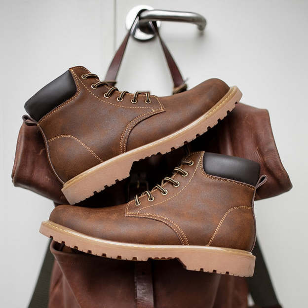 Maden Men Leather Boots Comfortable Winter Warm Shoes Male Motorcycle Men Ankle Boots Men Oxfords Snow Shoes Men Work Boots Mart