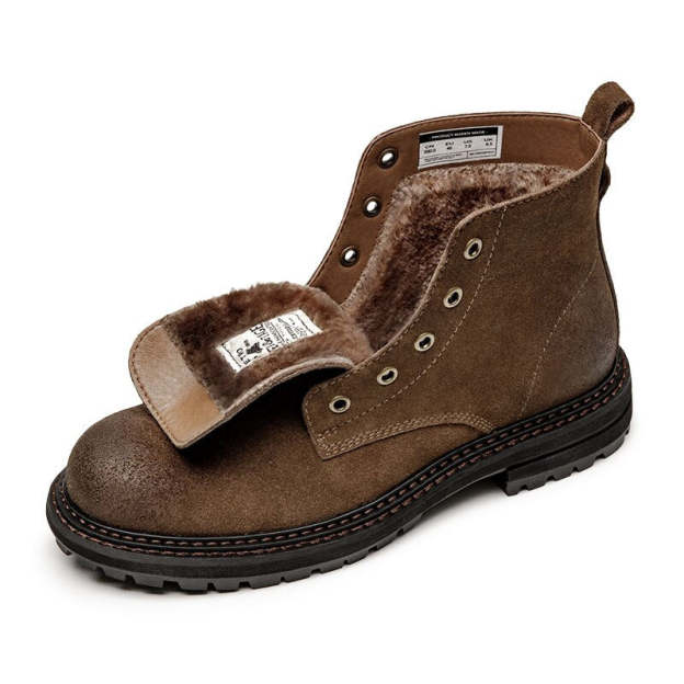 Maden Retro Winter Shoes Men Boots Desert High Top Boot Casual Vintage Street Cool Shoe Winter Brown Leather Shoes