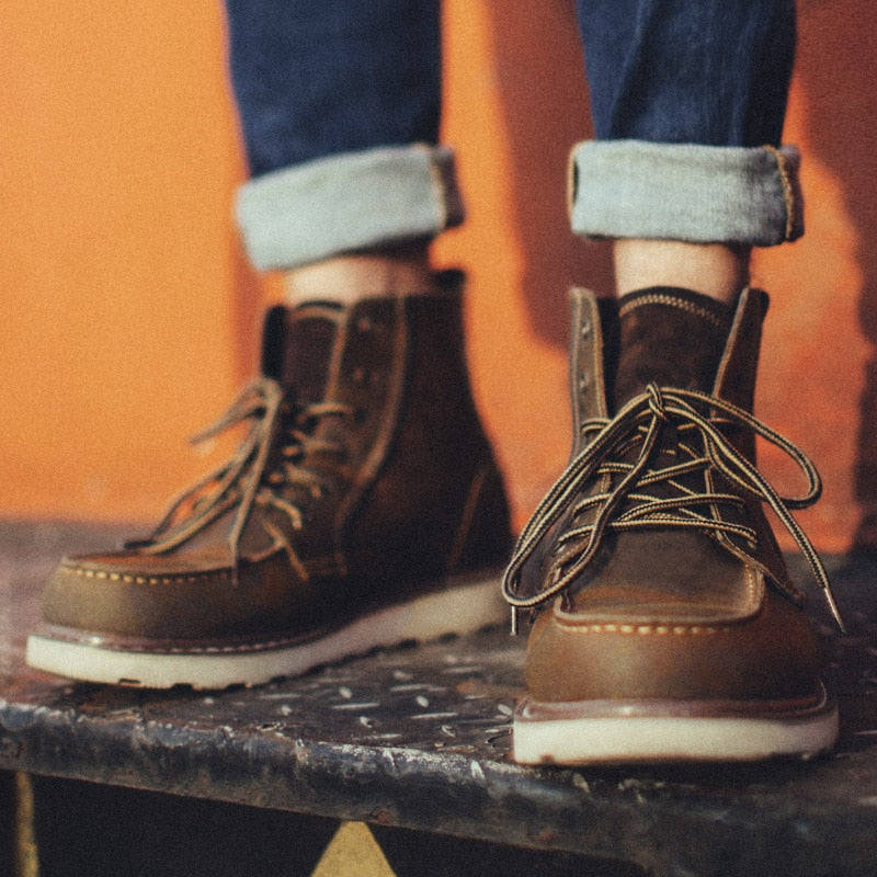 Maden Safety Working Ankle Men's Boots Winter Snow Men Boot  Steel Male Shoe Army Lace-up Designer Shoes