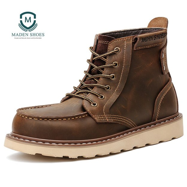 Maden Safety Working Ankle Men's Boots Winter Snow Men Boot  Steel Male Shoe Army Lace-up Designer Shoes