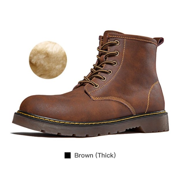 Maden Vintage Men's Boots Genuine Leather Ankle Boots Autumn Winter Warm Fashion Shoes  British Style Brand Outdoor Safety Shoes