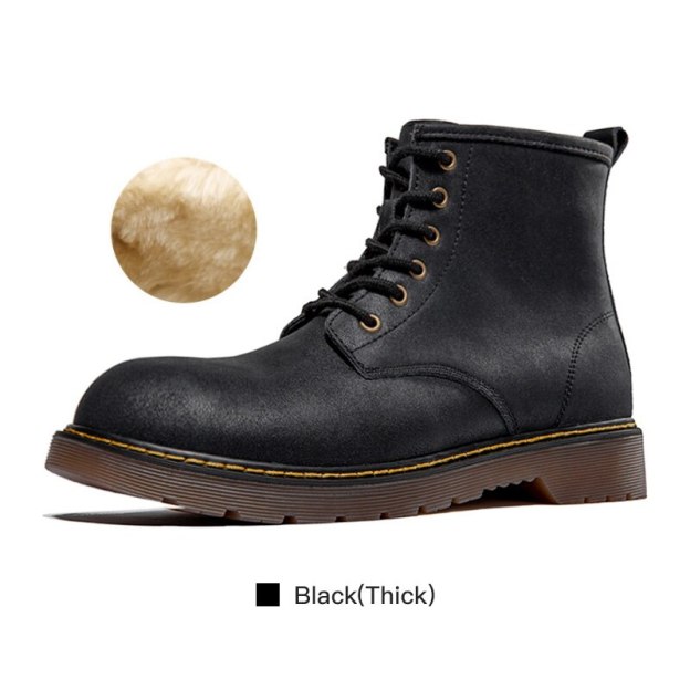 Maden Vintage Men's Boots Genuine Leather Ankle Boots Autumn Winter Warm Fashion Shoes  British Style Brand Outdoor Safety Shoes