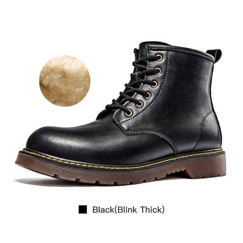 Maden Vintage Men's Boots Genuine Leather Ankle Boots Autumn Winter Warm Fashion Shoes  British Style Brand Outdoor Safety Shoes