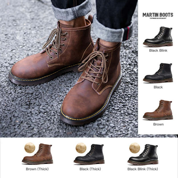 Maden Vintage Men's Boots Genuine Leather Ankle Boots Autumn Winter Warm Fashion Shoes  British Style Brand Outdoor Safety Shoes