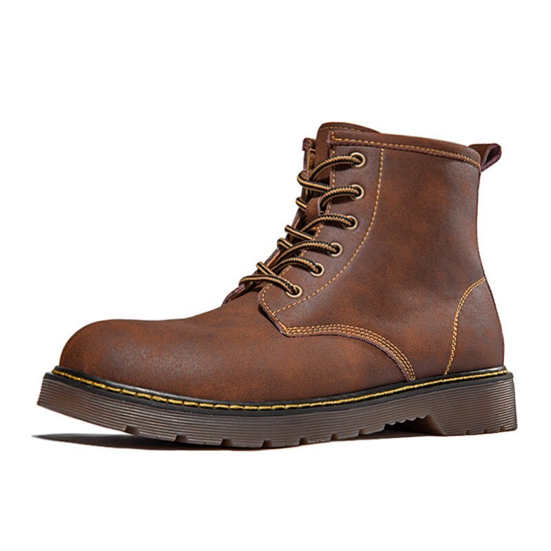 Maden Vintage Men's Boots Genuine Leather Ankle Boots Autumn Winter Warm Fashion Shoes  British Style Brand Outdoor Safety Shoes