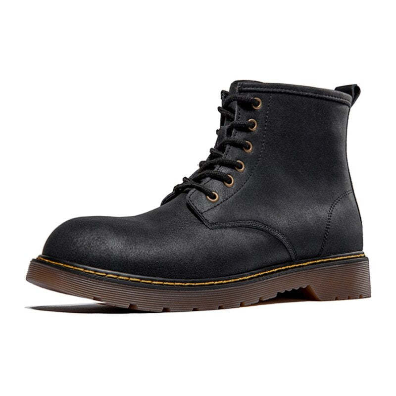 Maden Vintage Men's Boots Genuine Leather Ankle Boots Autumn Winter Warm Fashion Shoes  British Style Brand Outdoor Safety Shoes