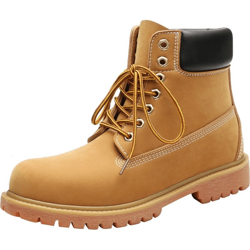 Maden Vintage Military Boot For Men Retro PU Leather Yellow Thick Shoe Outdoor Casual Couple Ankle Male Desert Boot Hiking Shoe