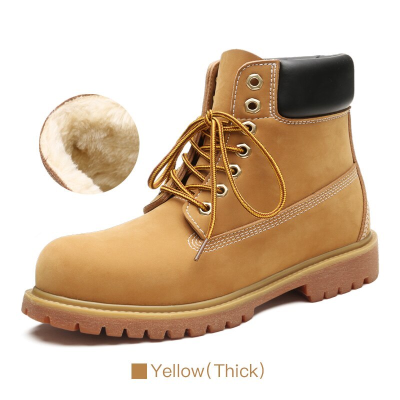 Maden Vintage Military Boot For Men Retro PU Leather Yellow Thick Shoe Outdoor Casual Couple Ankle Male Desert Boot Hiking Shoe