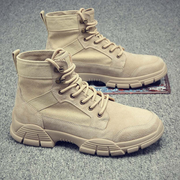 Mans Ankle Boots Casual Leather Motorcycle  Boots Lace-Up Basic Waterproof Non-slip Plus Size Chelsea Short Boots Footwear