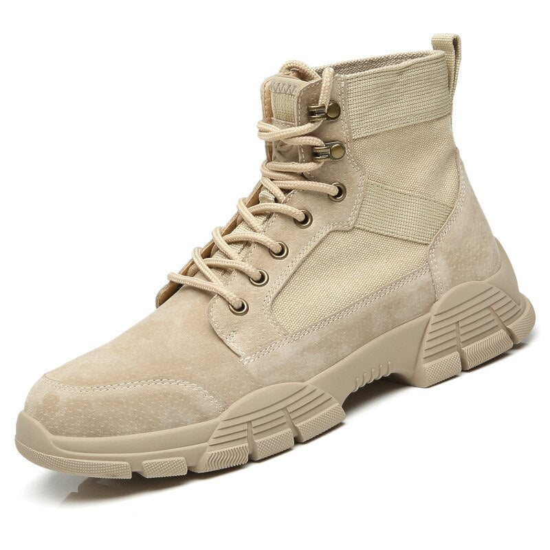 Mans Ankle Boots Casual Leather Motorcycle  Boots Lace-Up Basic Waterproof Non-slip Plus Size Chelsea Short Boots Footwear