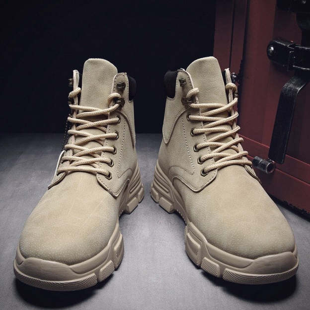 Men Ankle Snow Winter Warm Boots Lace-up Flock Plush Plus Size Shoe Chelsea  Motorcycle High Tops Boot Plus Size