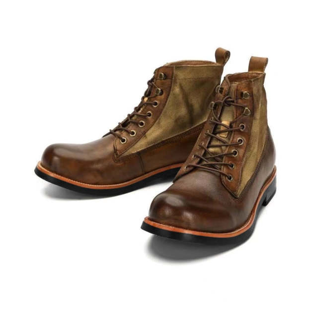 Men Boots Genuine Leather Winter Keep Warm Ankle Boots High-top Bottines Platform Cotton Shoes Indestructible Hiking Footwear