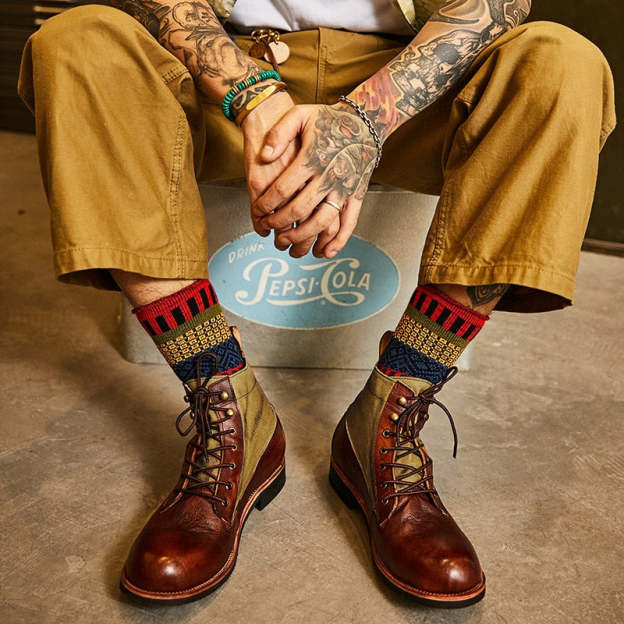 Men Boots Genuine Leather Winter Keep Warm Ankle Boots High-top Bottines Platform Cotton Shoes Indestructible Hiking Footwear