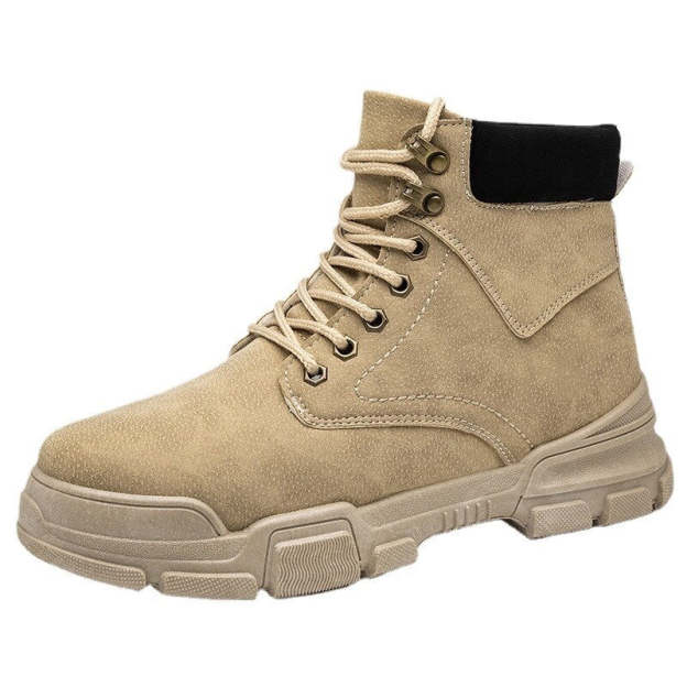 Men  Boots Leather Lace Up Platform Sneakers Hiking Comfortable Boot Winter Keep Warm Ankle Boots Zapatillas Hombre