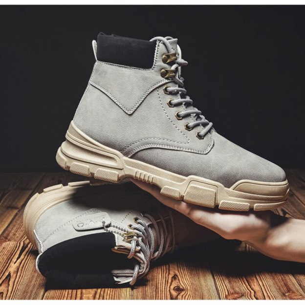 Men  Boots Leather Lace Up Platform Sneakers Hiking Comfortable Boot Winter Keep Warm Ankle Boots Zapatillas Hombre