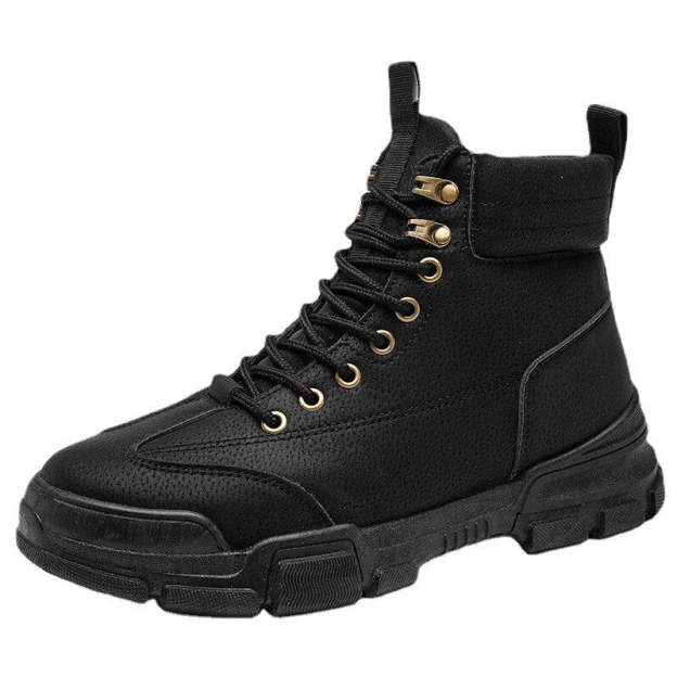 Men Casual  Boots Platform Sneakers Leather Sneakers Work Shoes Male Vulcanized Travel Running Walking Moccasins Shoe
