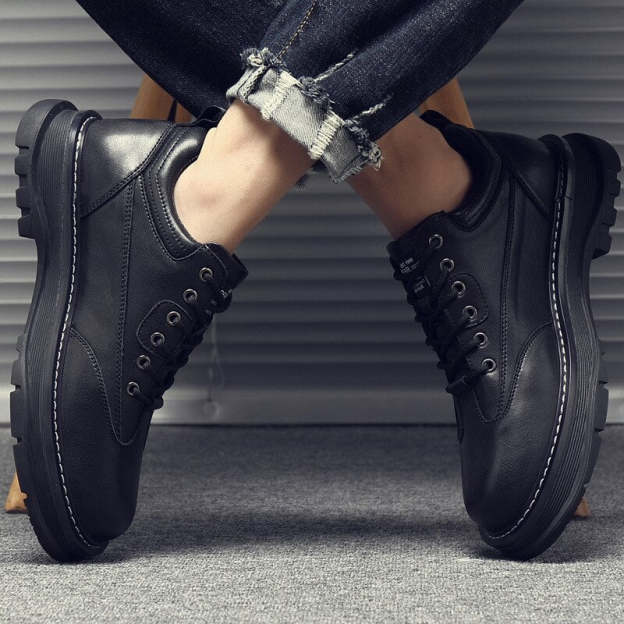 Men Casual Business Leather Shoes Fashion High Top Boots Sneakers Outdoor Botas Plus Size Motorcycle Ankle Boots Footwear