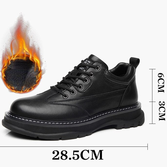 Men Casual Business Leather Shoes Fashion High Top Boots Sneakers Outdoor Botas Plus Size Motorcycle Ankle Boots Footwear