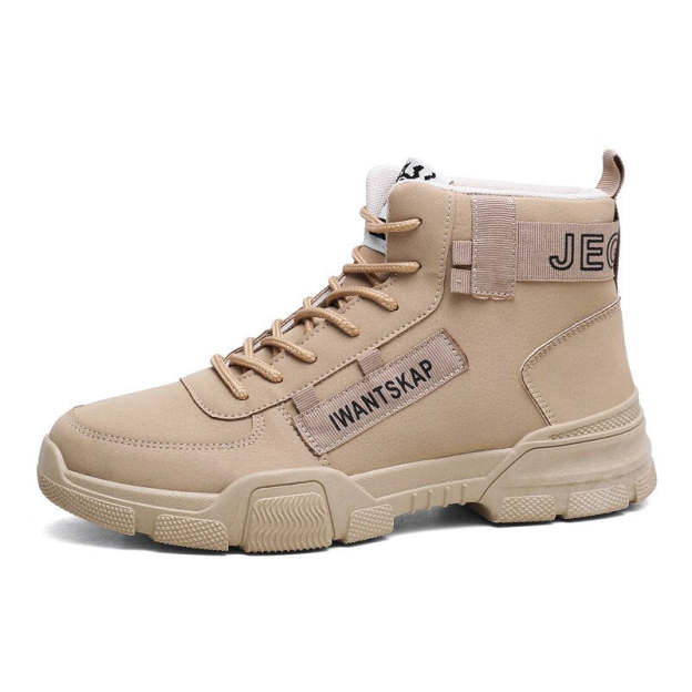 Men Casual Winter Warm Shoes Lace Up Wool Ankle Boots Plush Basic Winter Outdoor Shoes Military Footwears Botas De Seguridad