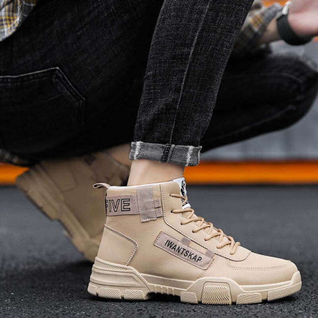 Men Casual Winter Warm Shoes Lace Up Wool Ankle Boots Plush Basic Winter Outdoor Shoes Military Footwears Botas De Seguridad