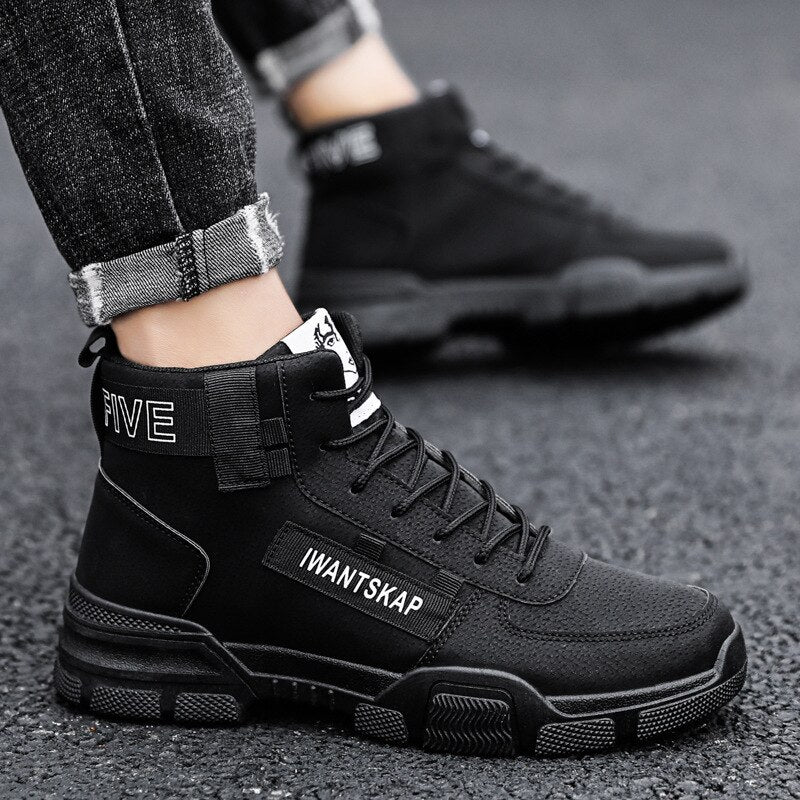 Men Casual Winter Warm Shoes Lace Up Wool Ankle Boots Plush Basic Winter Outdoor Shoes Military Footwears Botas De Seguridad