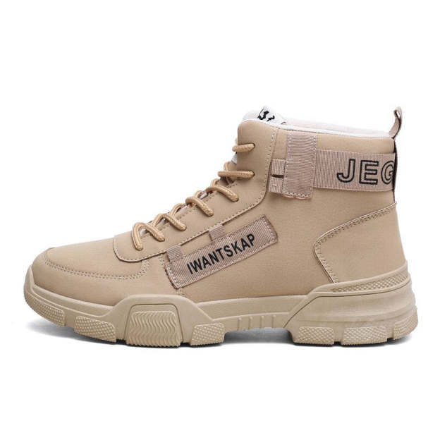Men Casual Winter Warm Shoes Lace Up Wool Ankle Boots Plush Basic Winter Outdoor Shoes Military Footwears Botas De Seguridad