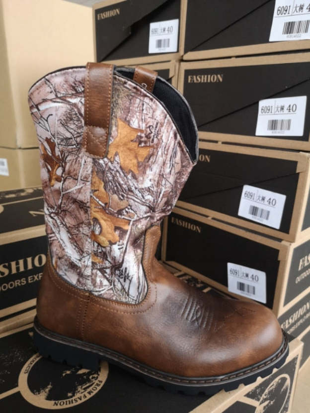 Men Leather Western Boot Comfortable Knight Boots Anti-slip Vintage Cowboy Boots Comfort Walking Chelsea Bottines Bota Footwear