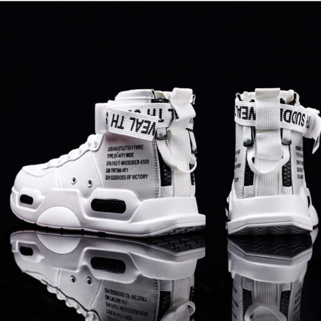 Men Pu Leather Sneakers Comfortable High Top Casual Business Shoes Construction Indestructible Skateboarding Footwear Zapatillas