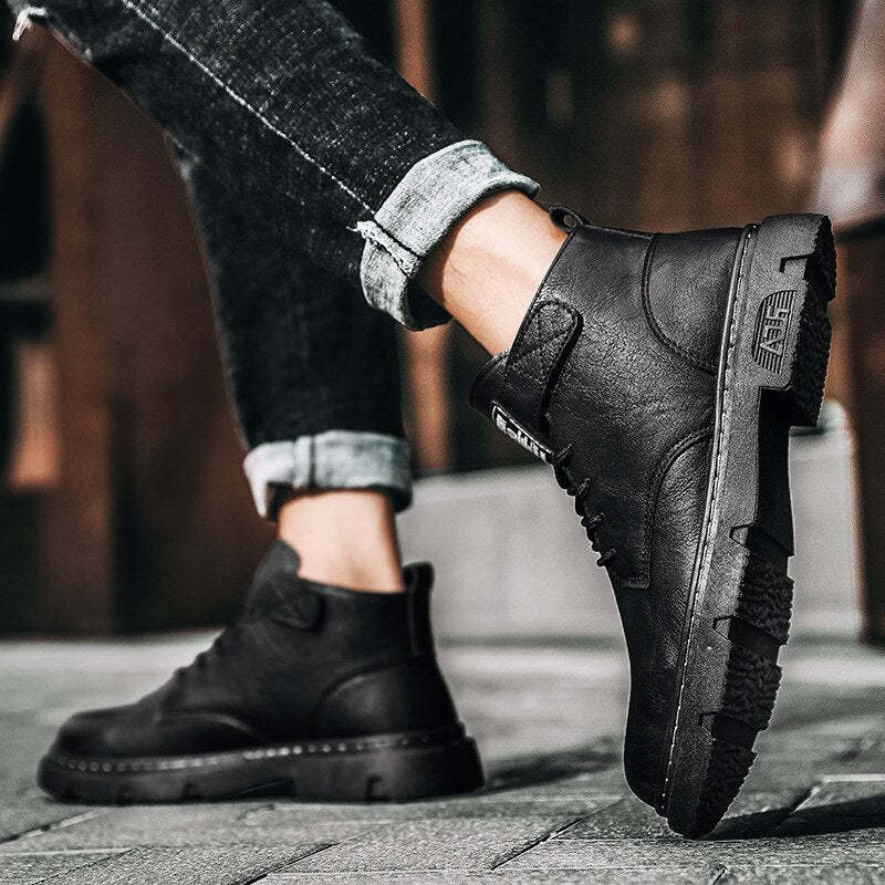 Men Winter Keep Warm Ankle Boots Motorcycle Shoes  Boots Footwear Outdoor Comfy Classic Male Shoes botas hombre