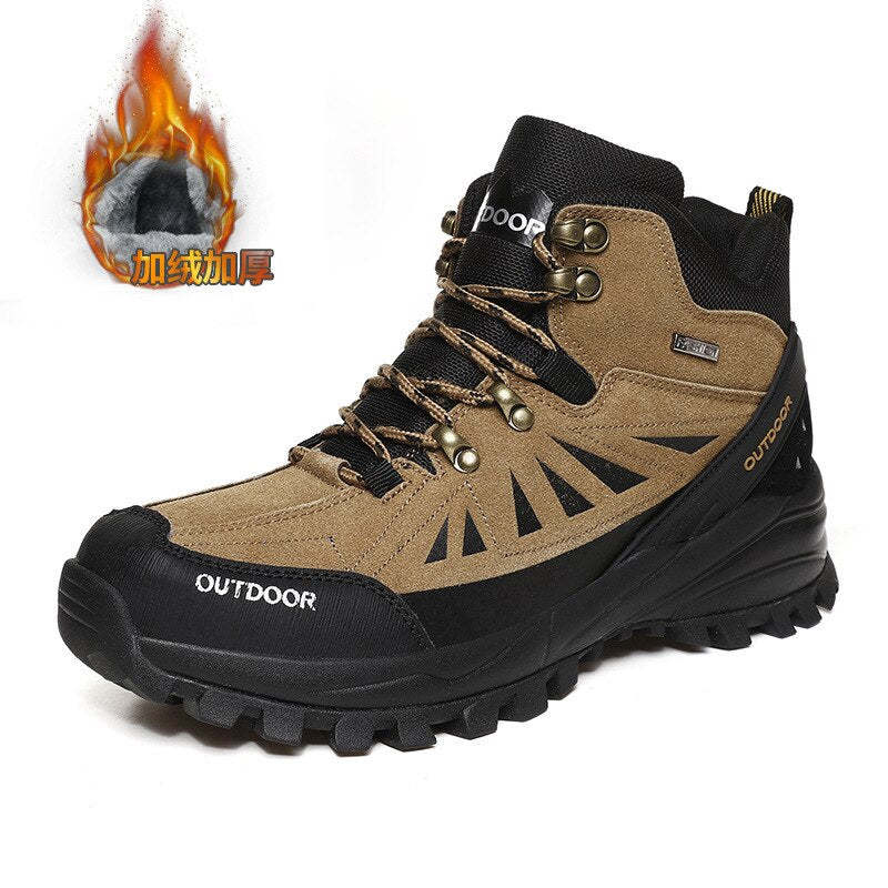 Men Winter Sneakers Outdoor Boots High Top Mountain Climbing Tactical Hiking Shoes Padded Trekking Boot Coturnos Masculinos
