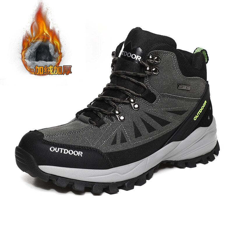 Men Winter Sneakers Outdoor Boots High Top Mountain Climbing Tactical Hiking Shoes Padded Trekking Boot Coturnos Masculinos