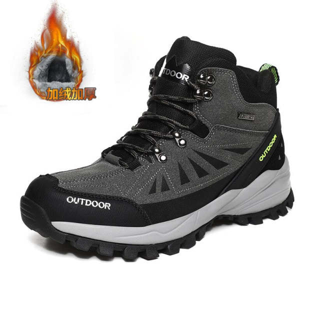 Men Winter Sneakers Outdoor Boots High Top Mountain Climbing Tactical Hiking Shoes Padded Trekking Boot Coturnos Masculinos