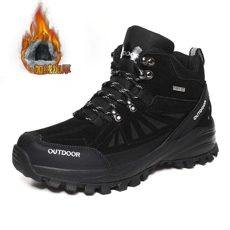Men Winter Sneakers Outdoor Boots High Top Mountain Climbing Tactical Hiking Shoes Padded Trekking Boot Coturnos Masculinos