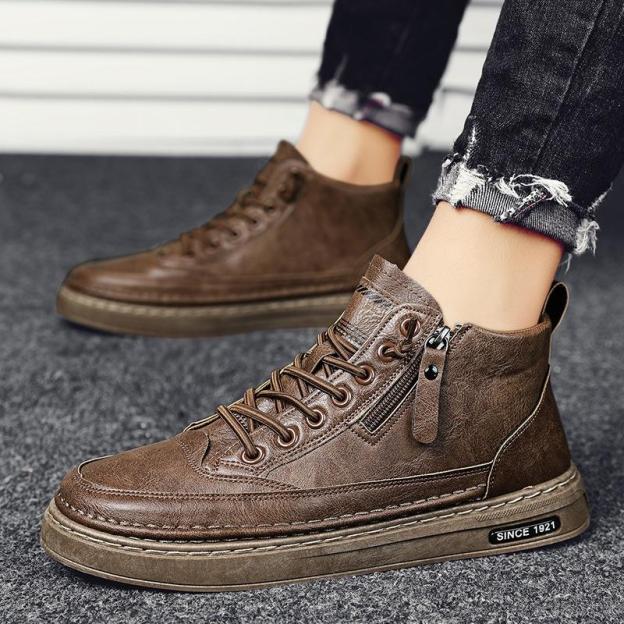Men's Leather Boots Rubber Ankle Boots Business Soft-Soled Comfortable Shoes New Fashion Formal Shoes footware zapatillas hombre
