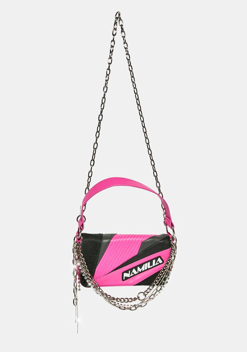 Pink Moto Shoulder Bag-annaxin