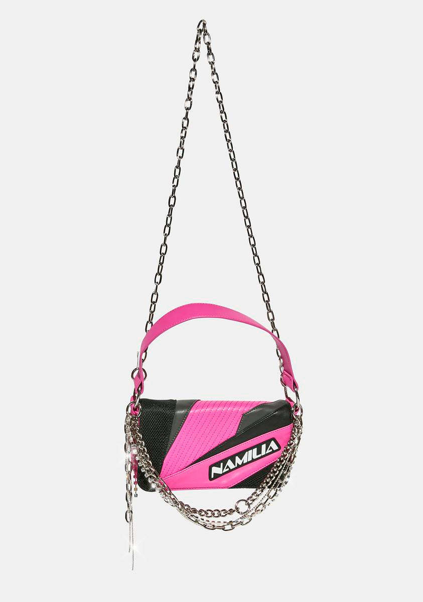 Pink Moto Shoulder Bag-annaxin