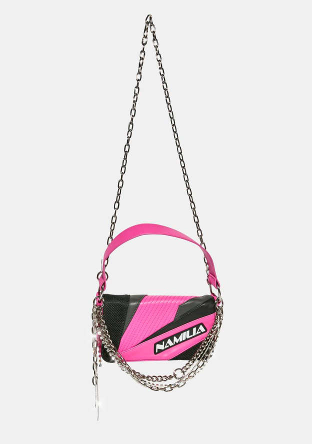 Pink Moto Shoulder Bag-annaxin